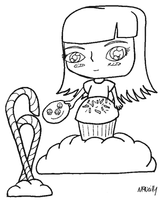 cartoon anime coloring page