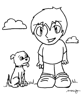 cartoon anime coloring page