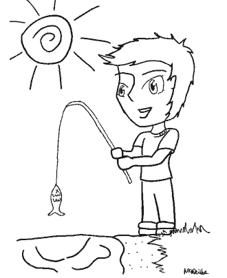 cartoon anime coloring page