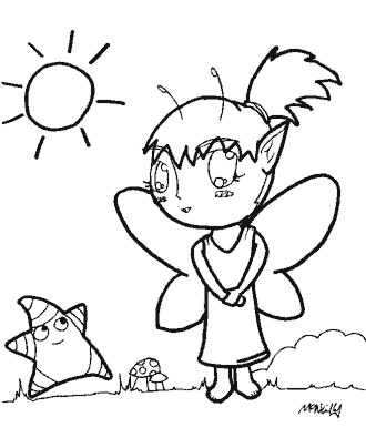 cartoon anime coloring page