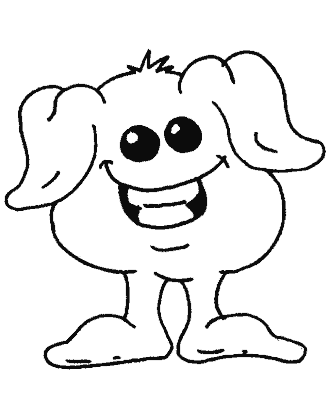 cartoon creature coloring page