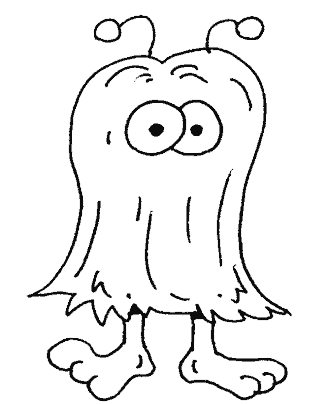 cartoon creature coloring page