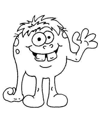 cartoon creature coloring page