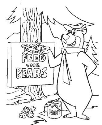 yogi bear coloring pages