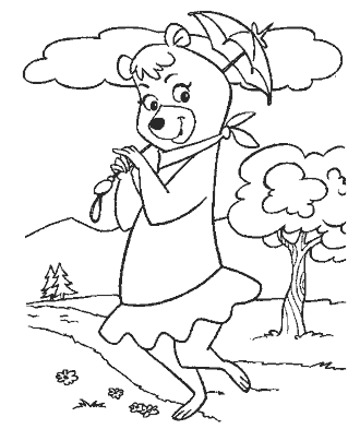 yogi bear coloring page