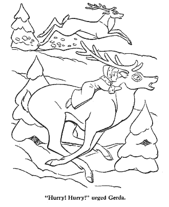 snow queen fairy tale coloring page