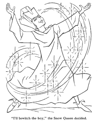 snow queen fairy tale coloring page