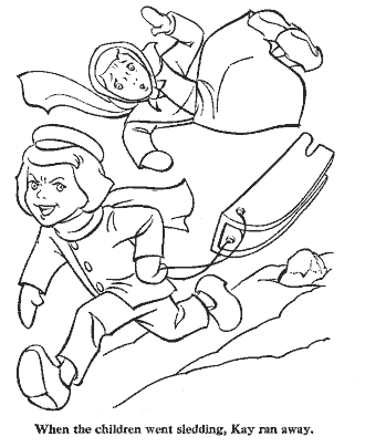 snow queen fairy tale coloring page