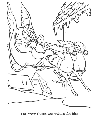 snow queen fairy tale coloring page