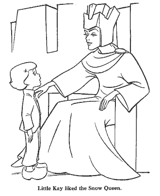 snow queen fairy tale coloring page