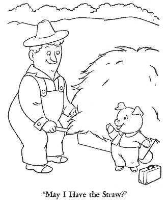 3 little pigs coloring page