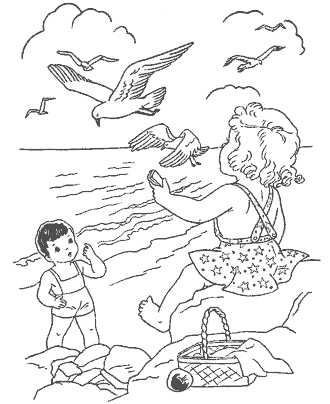 beach coloring page