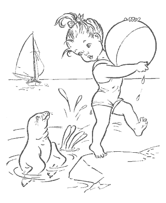 beach coloring page