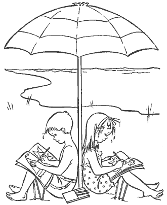 beach coloring pages