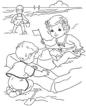 beach coloring page