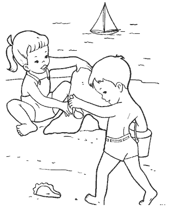 beach coloring page