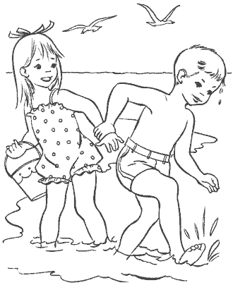 beach coloring page
