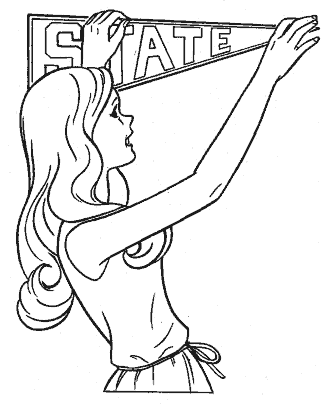 cheerleader coloring pages for girls