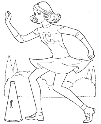 cheerleader coloring page for girls