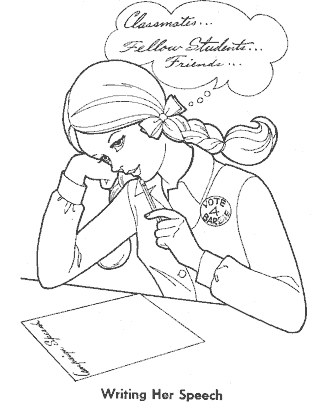 school coloring page for girls