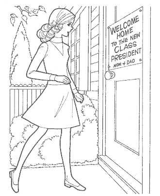 school coloring page for girls