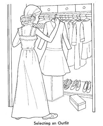 school coloring page for girls