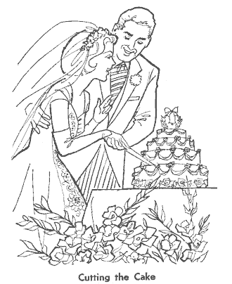 wedding coloring page for girls