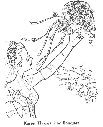 wedding coloring page for girls