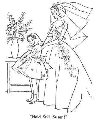 wedding coloring pages for girls