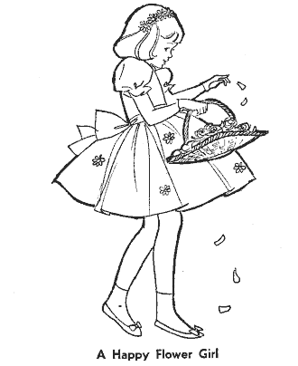 wedding coloring page for girls