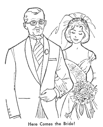 wedding coloring page for girls