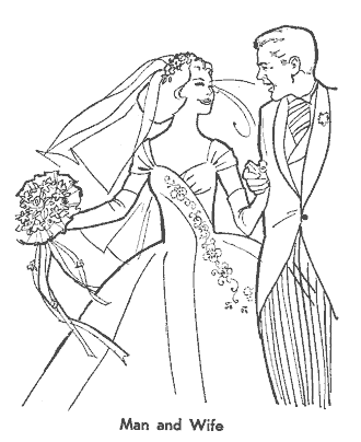wedding coloring page for girls