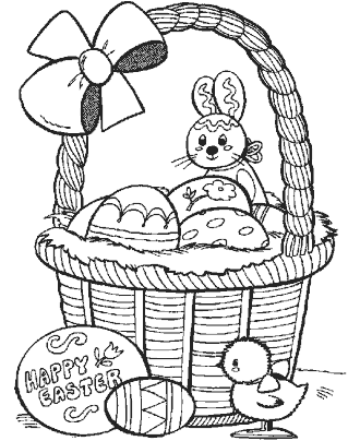 easter basket coloring page