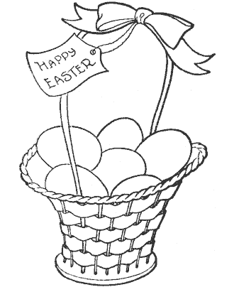 easter basket coloring page