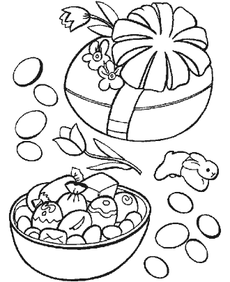easter basket coloring page
