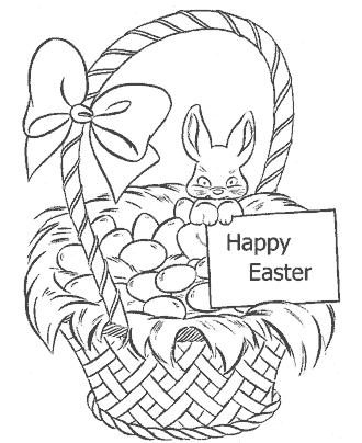easter basket coloring page