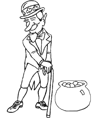st patricks day leprechaun gold coloring page