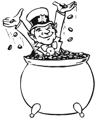 st patricks day leprechaun gold coloring page
