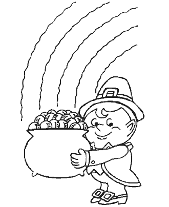 st patricks day leprechaun gold coloring page