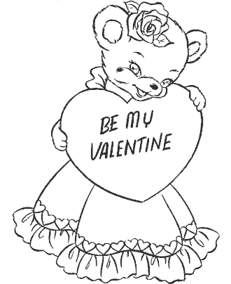 Valentine&acute;s Day teddy bear coloring pages