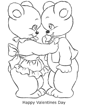 Valentine&acute;s Day teddy bear coloring pages