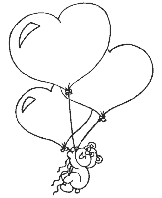 Valentine&acute;s Day teddy bear coloring pages