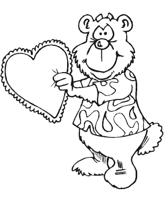 Valentine&acute;s Day teddy bear coloring pages