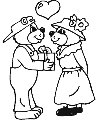 Valentine&acute;s Day teddy bear coloring pages