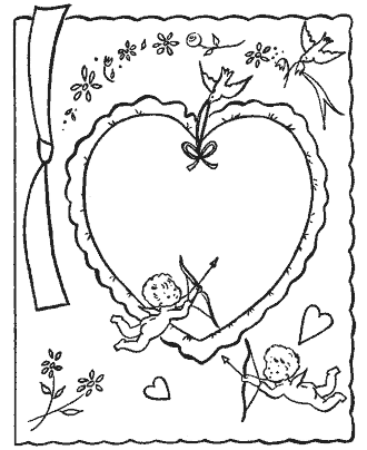Valentine&acute;s Day crafts coloring pages