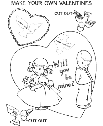 Valentine&acute;s Day crafts coloring page