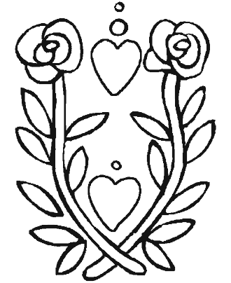 Valentine flowers coloring page