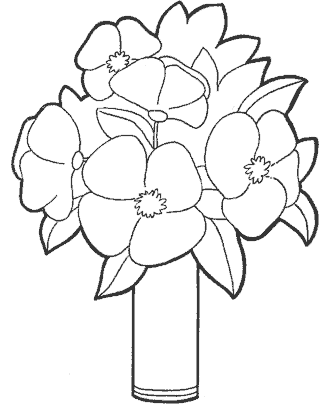 Valentine flowers coloring pages