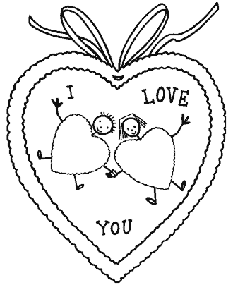 valentin&acute;s day heart coloring page