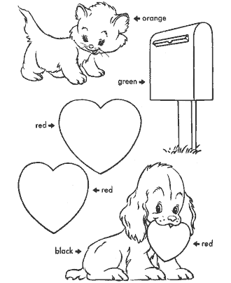 preschool valentin&acute;s day coloring pages